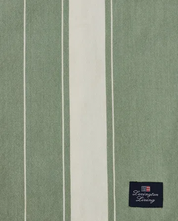 Toalha de mesa Striped Organic Cotton 150x250 cm - Verde-branco - Lexington