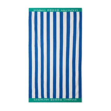 Toalha de praia Striped Cotton Terry 100x180 cm - Azul-branco-verde - Lexington