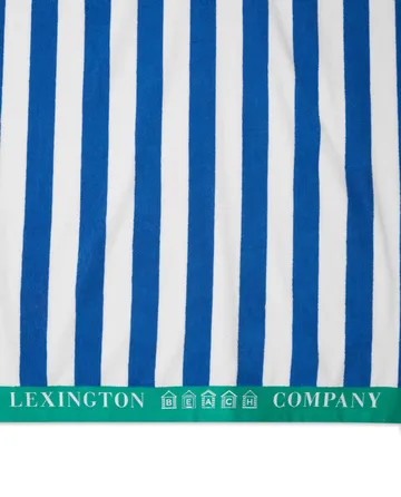Toalha de praia Striped Cotton Terry 100x180 cm - Azul-branco-verde - Lexington