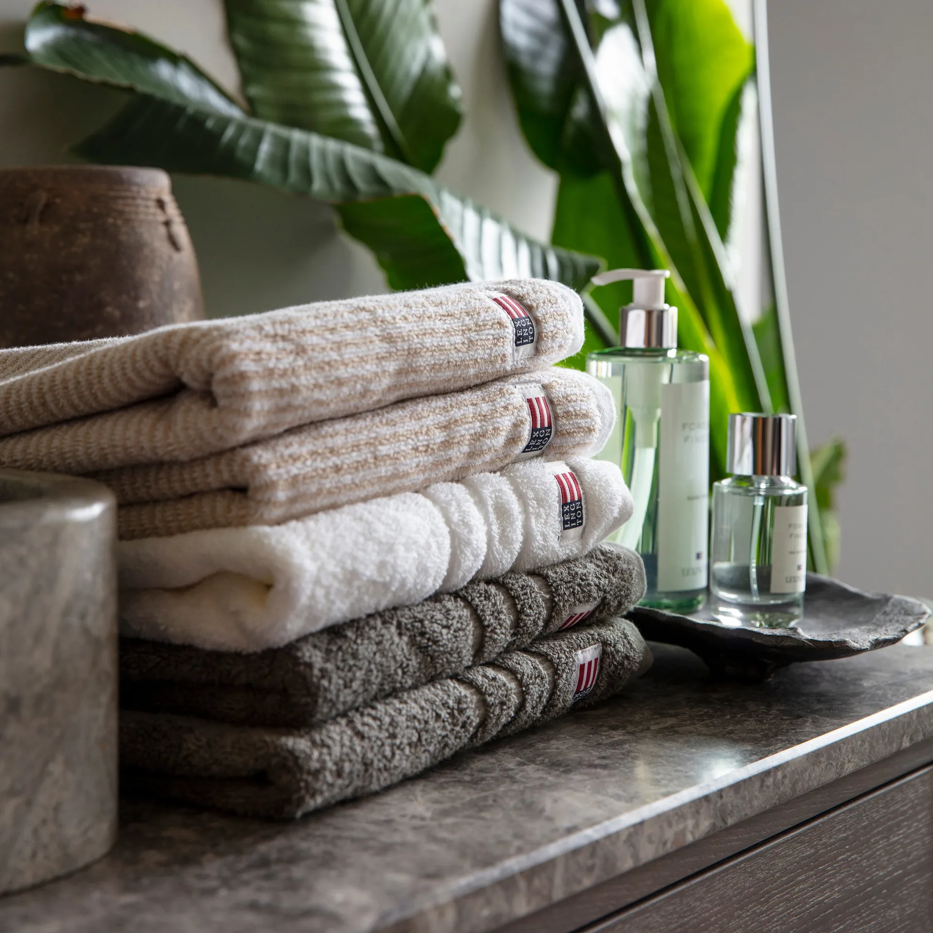 Toalha Icons Original Striped 50x70 cm, white-tan  Lexington