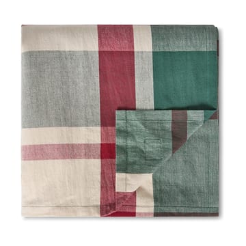 Verde-vermelho Checked linho/algodão toalha de mesa - 150x350 cm - Lexington
