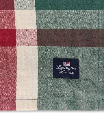 Verde-vermelho Checked linho/algodão toalha de mesa - 150x350 cm - Lexington