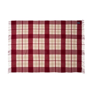 Vermelho-bege Checked manta de lã reciclada 130x170 cm - Vermelho-bege - Lexington