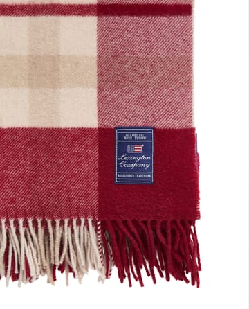 Vermelho-bege Checked manta de lã reciclada 130x170 cm - Vermelho-bege - Lexington