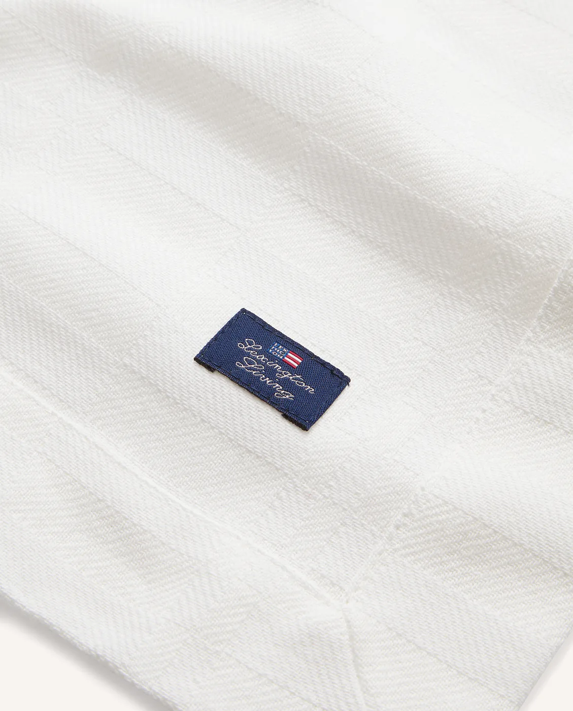 White jacquard individual de mesa em algodão 40x50 cm, Branco Lexington