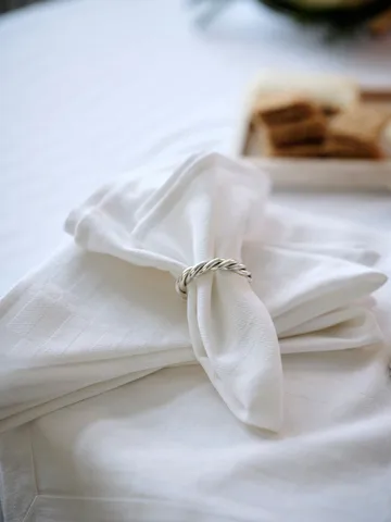 White jacquard toalha de mesa de algodão 150x250 cm - Branco - Lexington