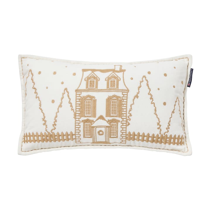 Winter House eko. almofada em algodão veludo 30x50 cm - Branco-bege claro - Lexington