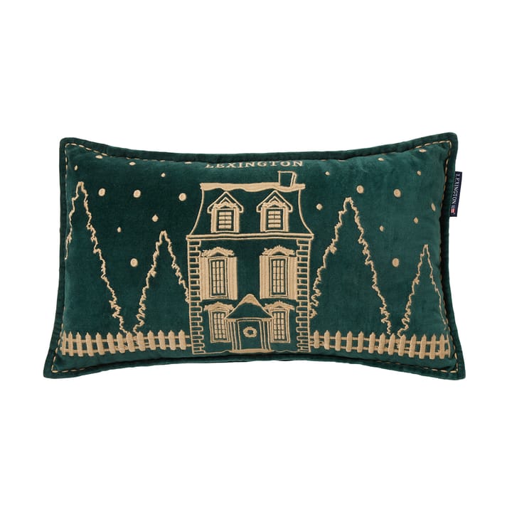 Winter House eko. almofada em algodão veludo 30x50 cm - Green-Light Bege - Lexington