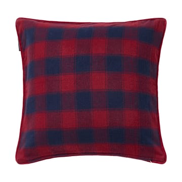 Wrapped checked eko. capa de almofada em flanela 50x50 cm - Azul escuro-vermelho - Lexington