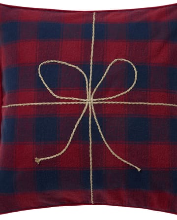 Wrapped checked eko. capa de almofada em flanela 50x50 cm - Azul escuro-vermelho - Lexington