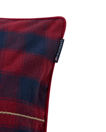 Wrapped checked eko. capa de almofada em flanela 50x50 cm - Azul escuro-vermelho - Lexington