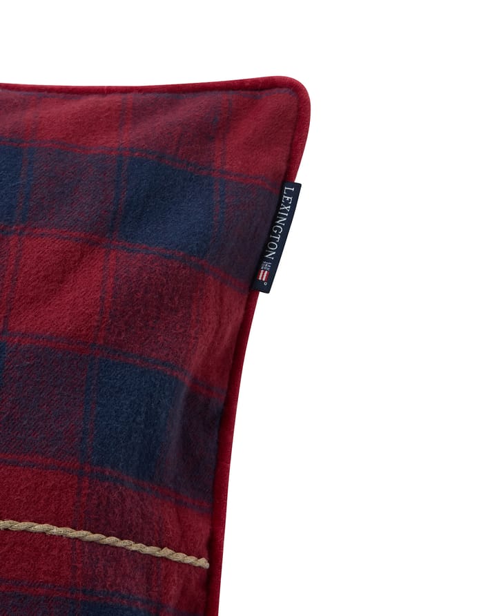 Wrapped checked eko. capa de almofada em flanela 50x50 cm, Azul escuro-vermelho Lexington