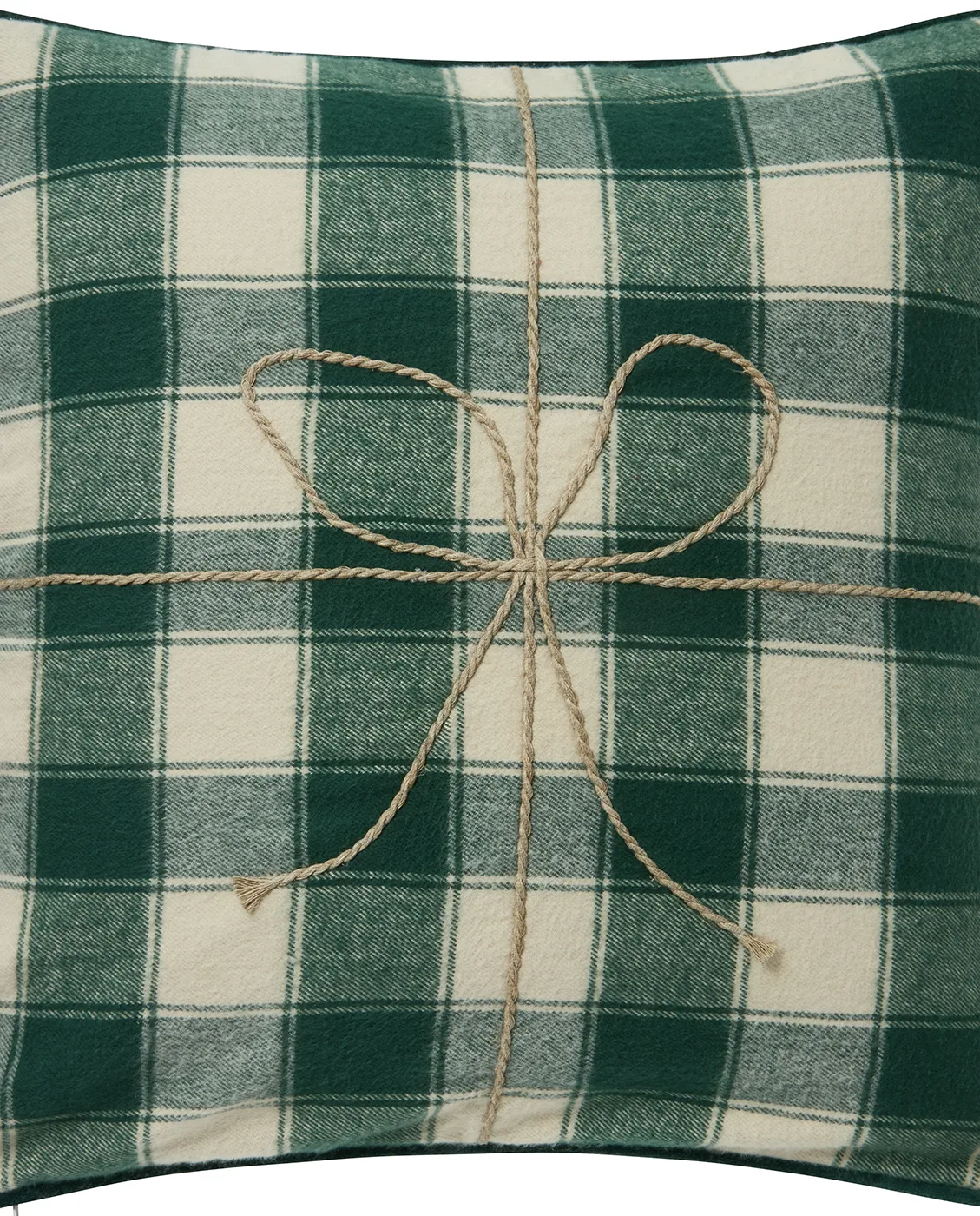 Wrapped checked eko. capa de almofada em flanela 50x50 cm, Bege claro-verde Lexington