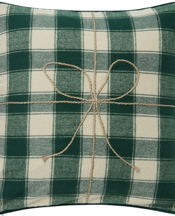 Wrapped checked eko. capa de almofada em flanela 50x50 cm - Bege claro-verde - Lexington