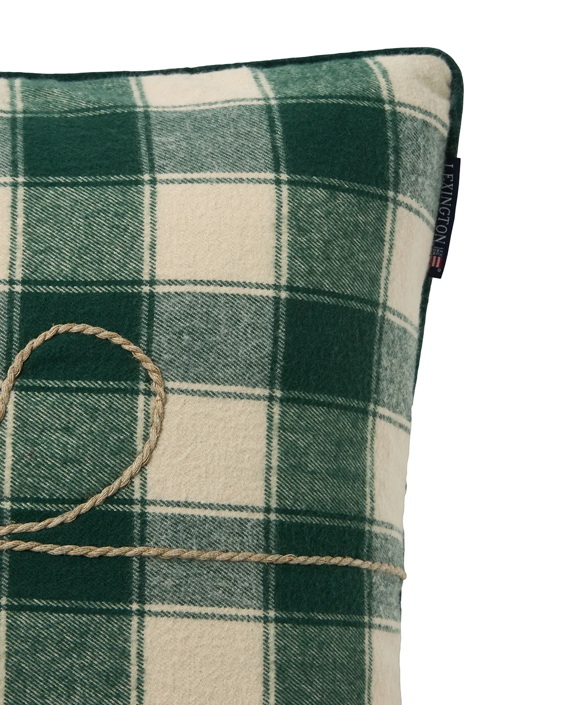 Wrapped checked eko. capa de almofada em flanela 50x50 cm, Bege claro-verde Lexington