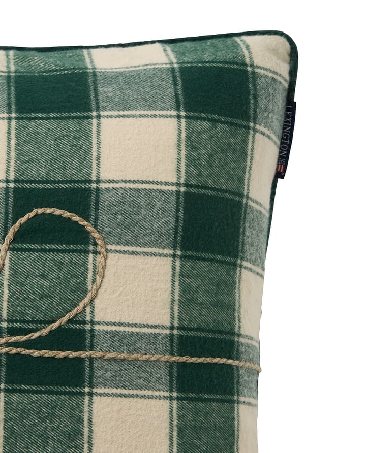 Wrapped checked eko. capa de almofada em flanela 50x50 cm, Bege claro-verde Lexington