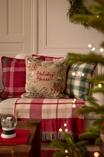 Wrapped checked eko. capa de almofada em flanela 50x50 cm - Bege claro-verde - Lexington