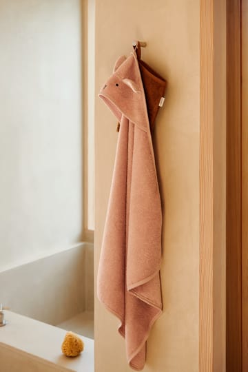 Albert toalha de banho com capuz 70x70 cm - Coelho rosa - Liewood