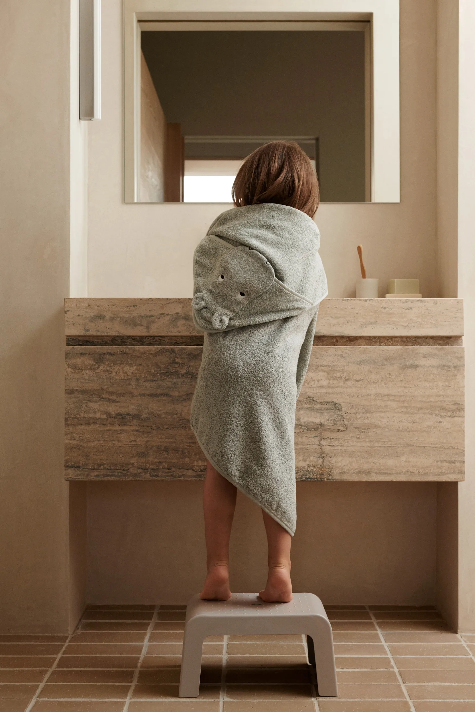 Albert toalha de banho com capuz 70x70 cm, Pomba hipopótamo azul Liewood