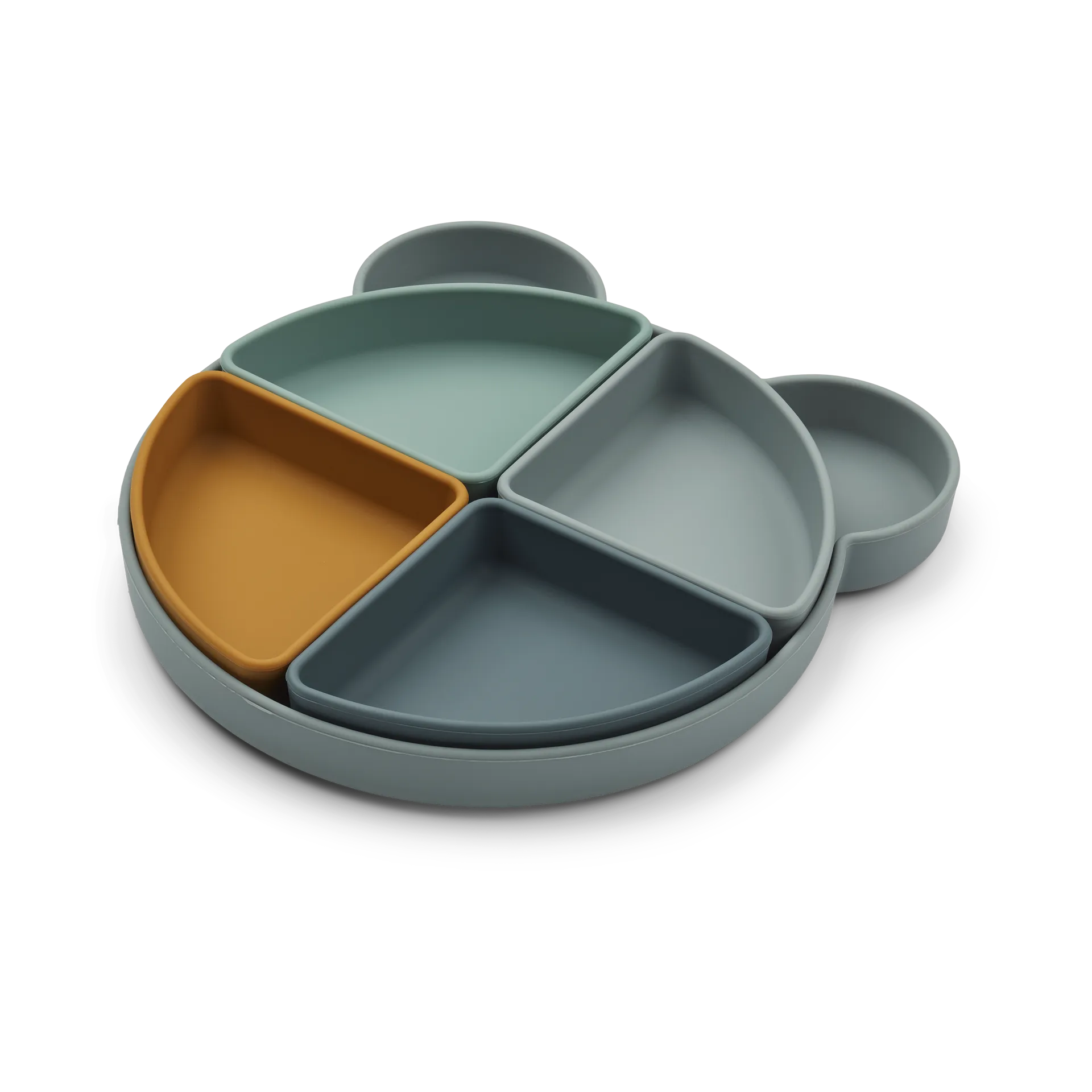 Arne prato para crianças + 4 taças, Mr bear mistura azul névoa múltipla  Liewood