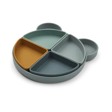 Arne prato para crianças + 4 taças - Mr bear mistura azul névoa múltipla  - Liewood