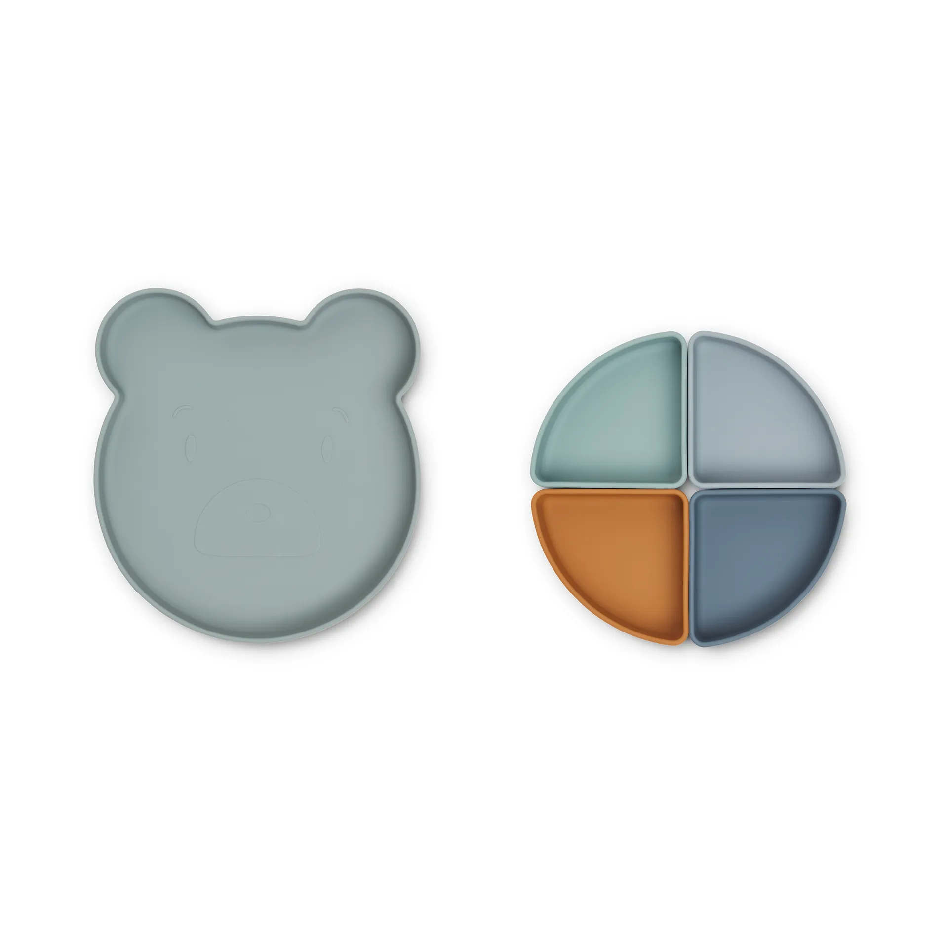 Arne prato para crianças + 4 taças, Mr bear mistura azul névoa múltipla  Liewood