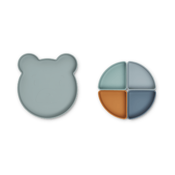 Arne prato para crianças + 4 taças - Mr bear mistura azul névoa múltipla  - Liewood