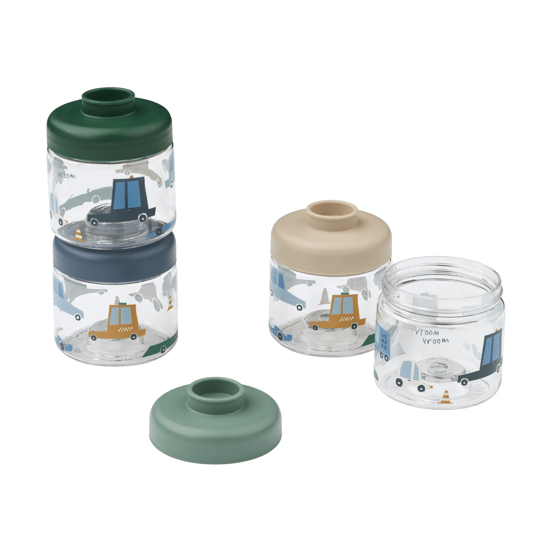 Dominique frascos de comida para bébé 100 ml 4 unidades, Cars-Sandy Liewood