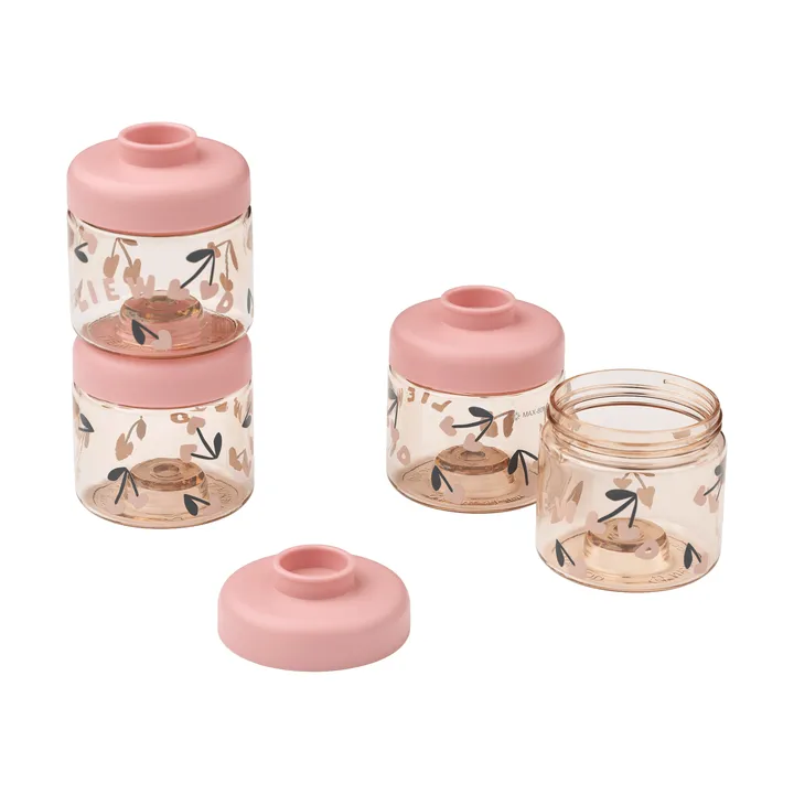 Dominique frascos de comida para bébé 100 ml 4 unidades - Cherry heart-Rosey - Liewood