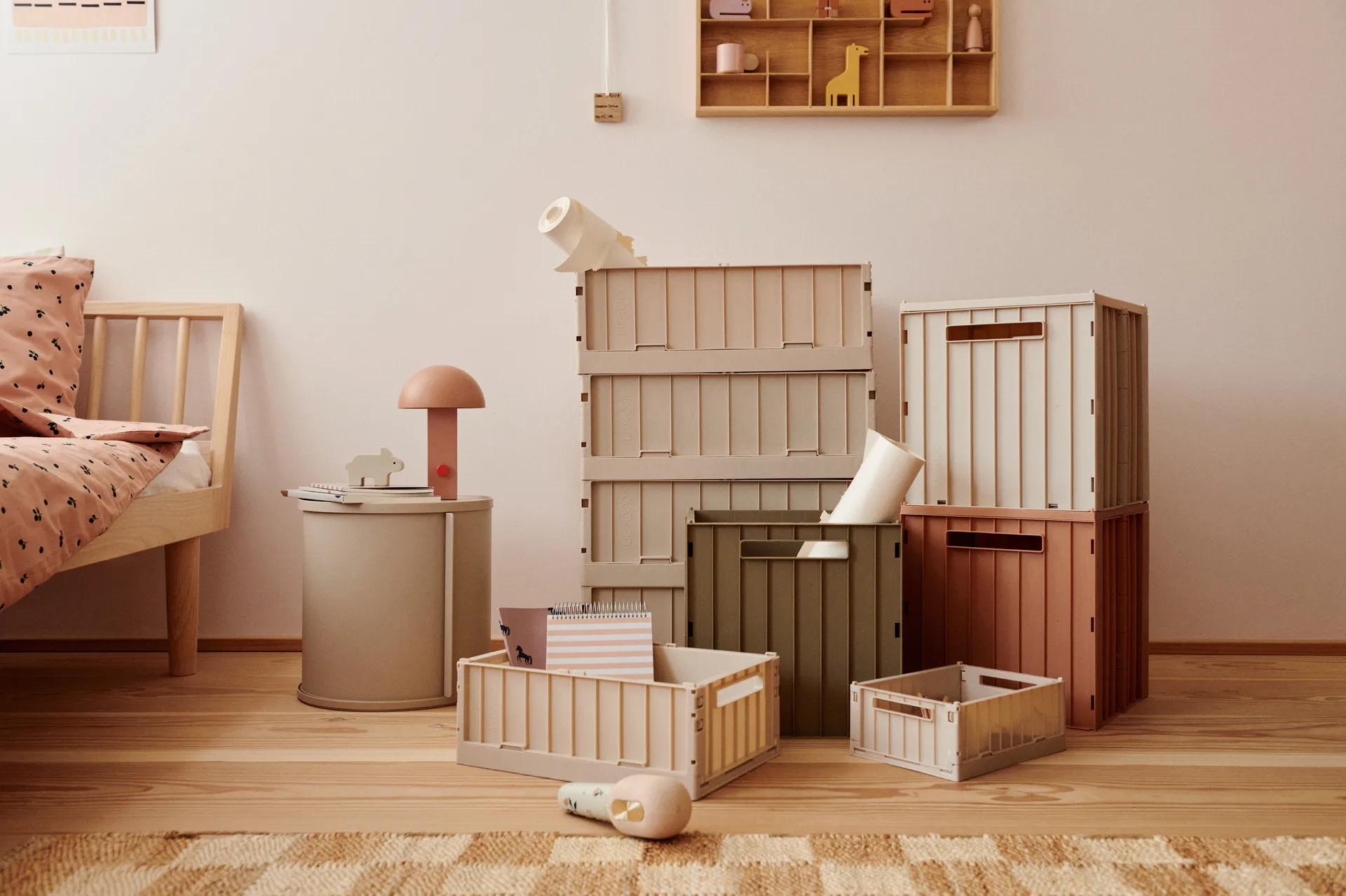 Elijah caixa de armazenamento com tampa 31x31 cm, Aveia Liewood