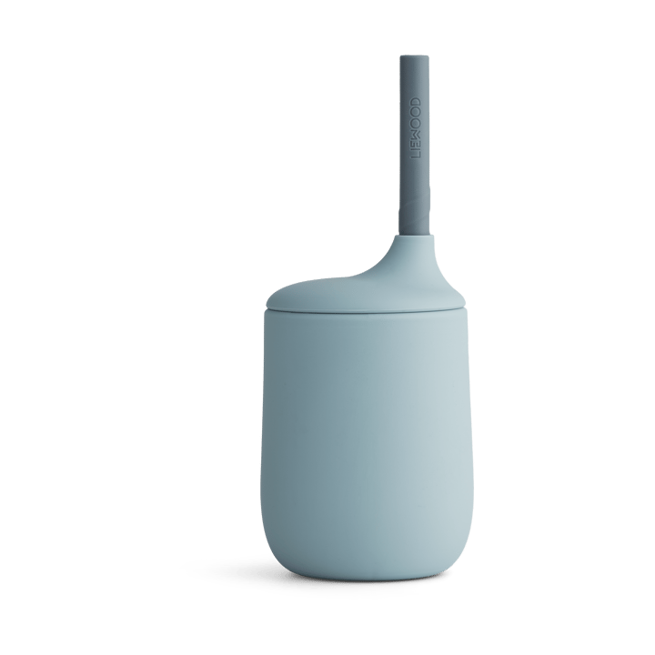 Ellis copo com bico e canudo 23 cl - Mistura de ondas azul-marinho e azul - Liewood