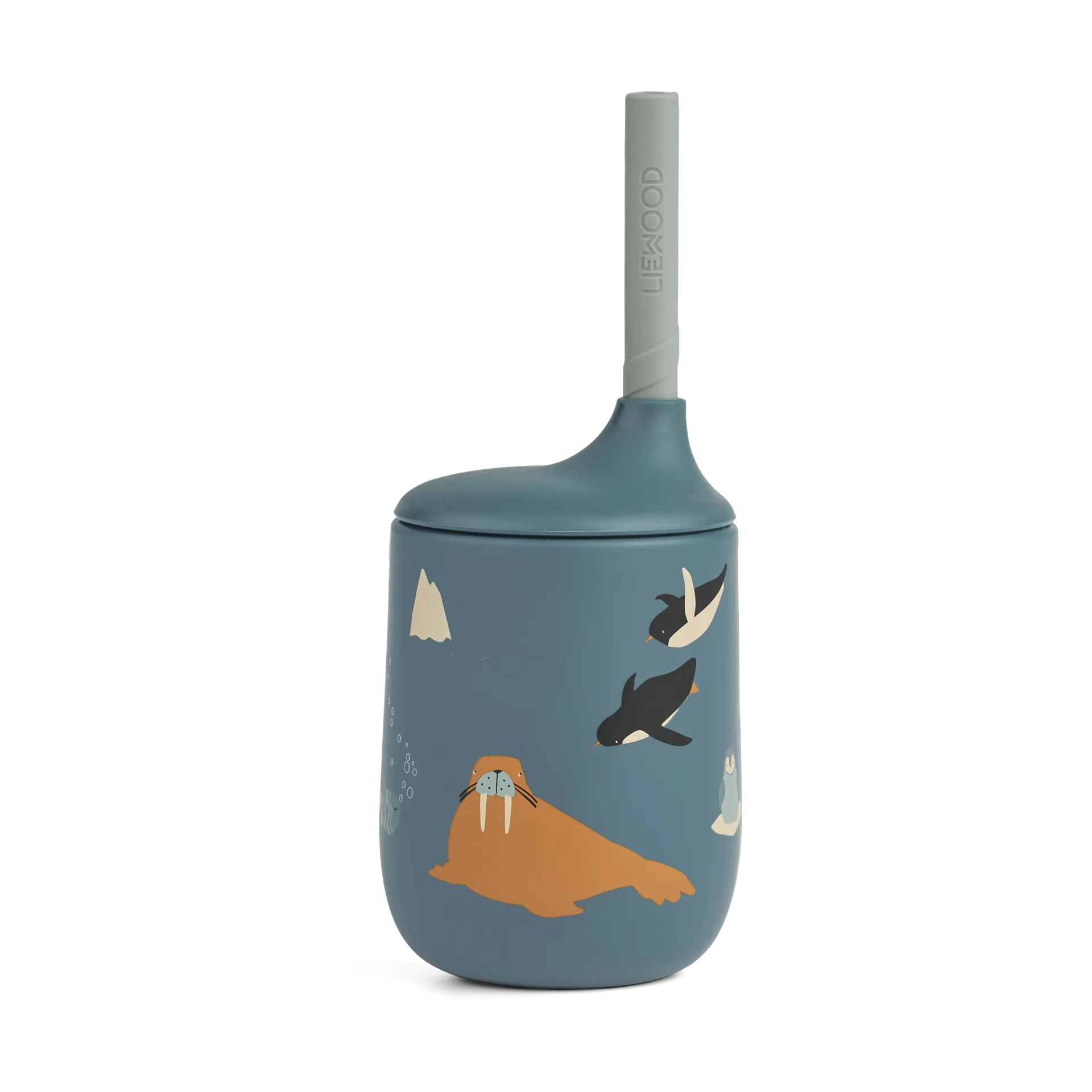 Ellis copo com bico e canudo impresso 23 cl, Arctic Sea-Ocean view Liewood