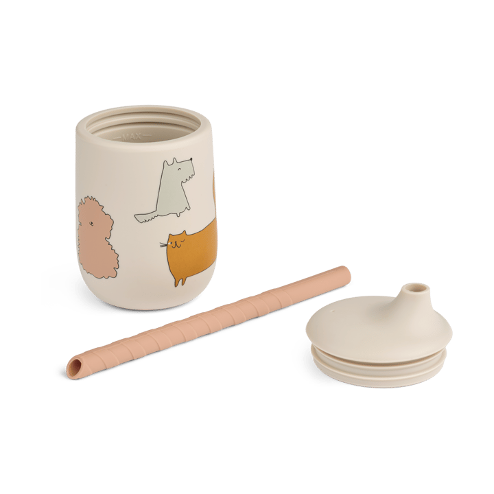 Ellis copo com bico e canudo impresso 23 cl, Cats and Dogs-Sandy Liewood