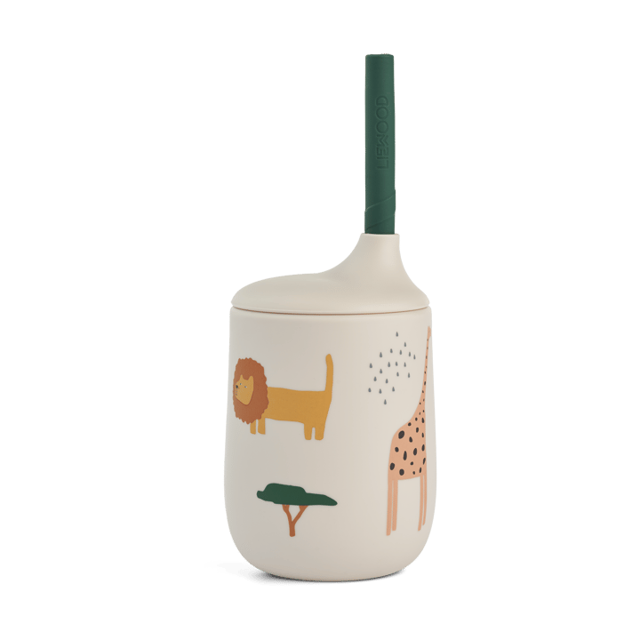 Ellis copo com bico e canudo impresso 23 cl, Mistura de areia Safari Liewood