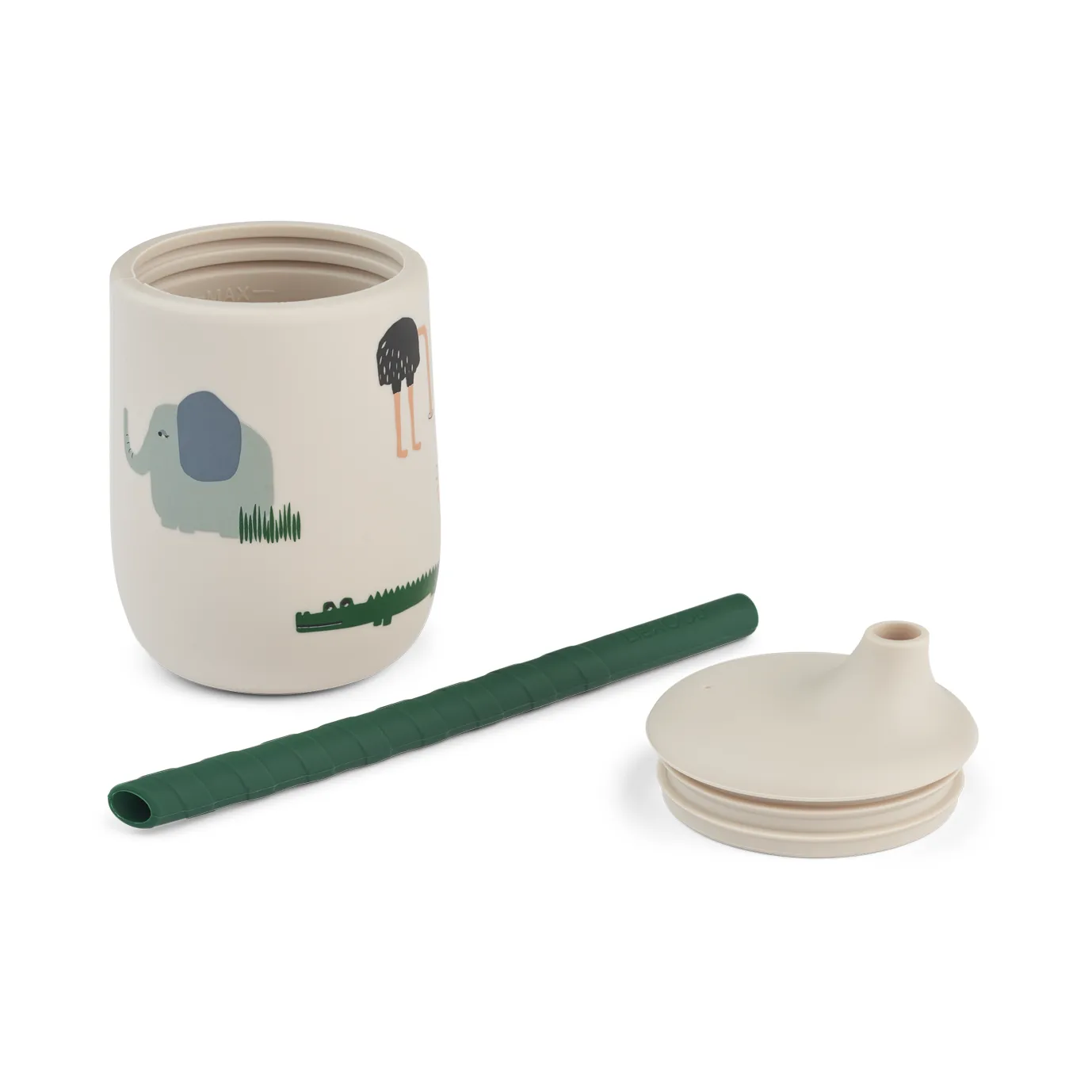 Ellis copo com bico e canudo impresso 23 cl, Mistura de areia Safari Liewood