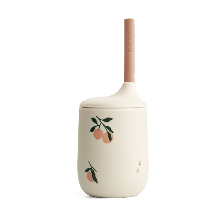 Ellis copo com bico e canudo impresso 23 cl - Pêssego-mistura de conchas do mar - Liewood