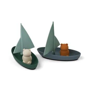 Ensley brinquedo de banho barcos 2 peças - Whale blue multi mix - Liewood