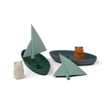 Ensley brinquedo de banho barcos 2 peças - Whale blue multi mix - Liewood