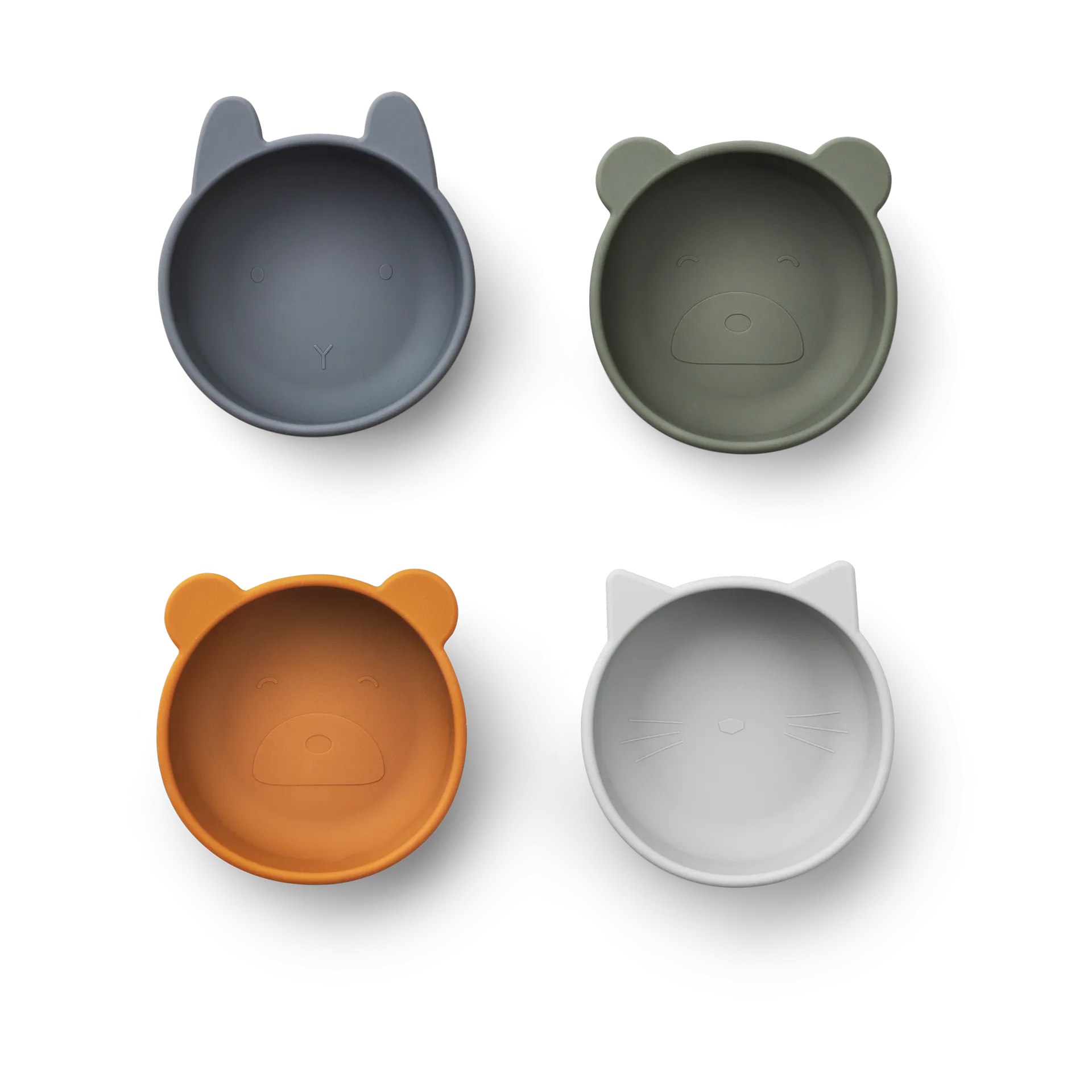 Iggy tigela de silicone 4 peças, Mistura de azul Liewood