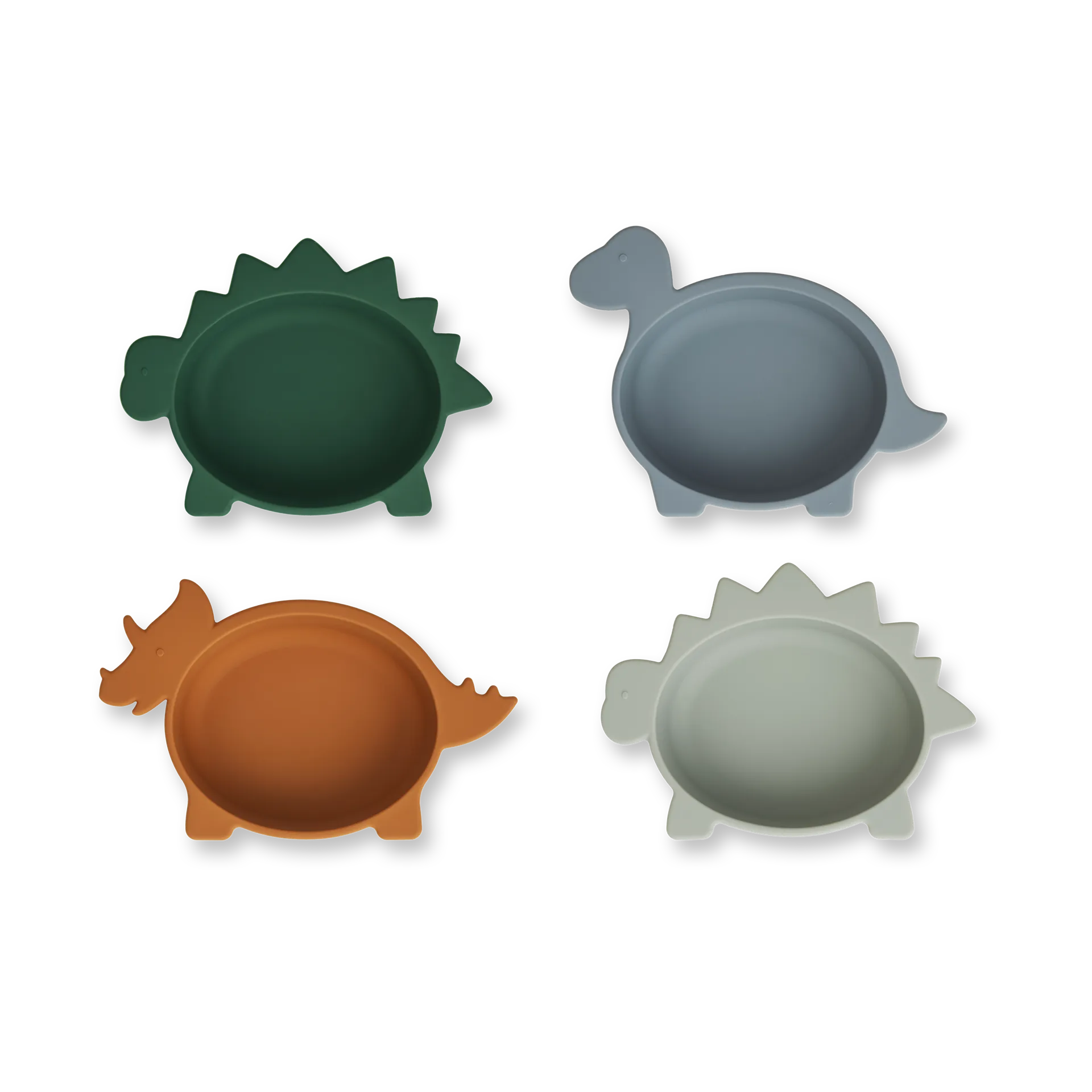 Iggy tigela de silicone 4 peças, Mistura múltipla de azul dinossauro Liewood