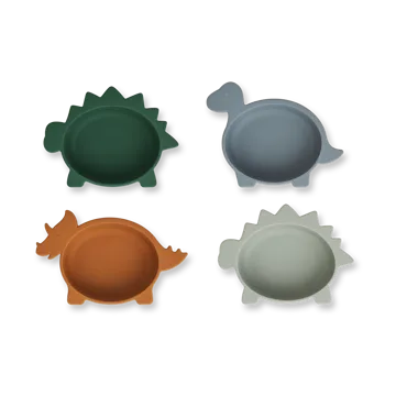 Iggy tigela de silicone 4 peças - Mistura múltipla de azul dinossauro - Liewood