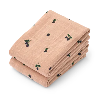 Lewis muslin cobertor 2 unidades 65x65 cm - Mini Berry-Pale tuscany - Liewood