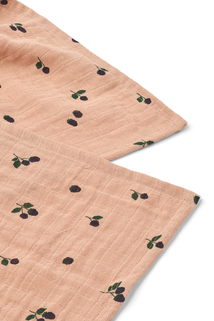 Lewis muslin cobertor 2 unidades 65x65 cm, Mini Berry-Pale tuscany Liewood