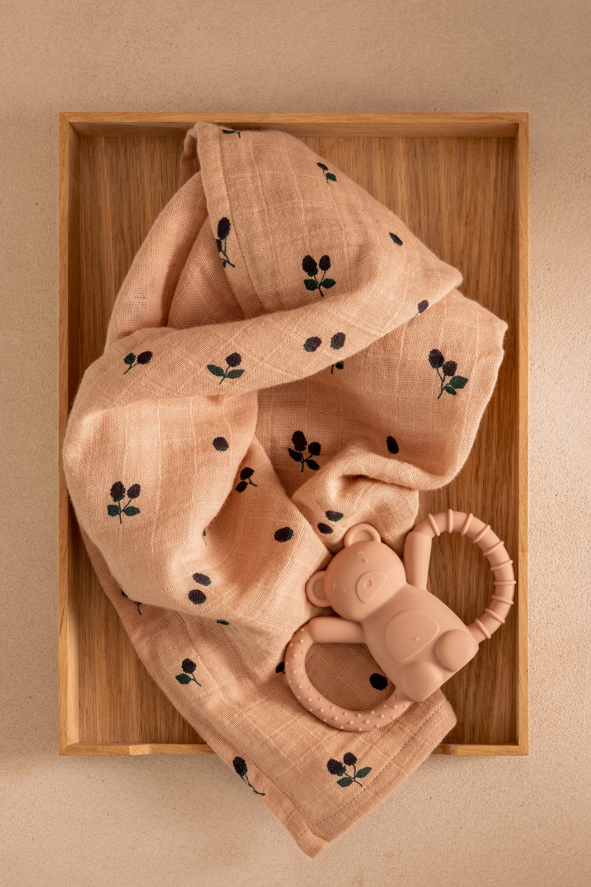 Lewis muslin cobertor 2 unidades 65x65 cm, Mini Berry-Pale tuscany Liewood