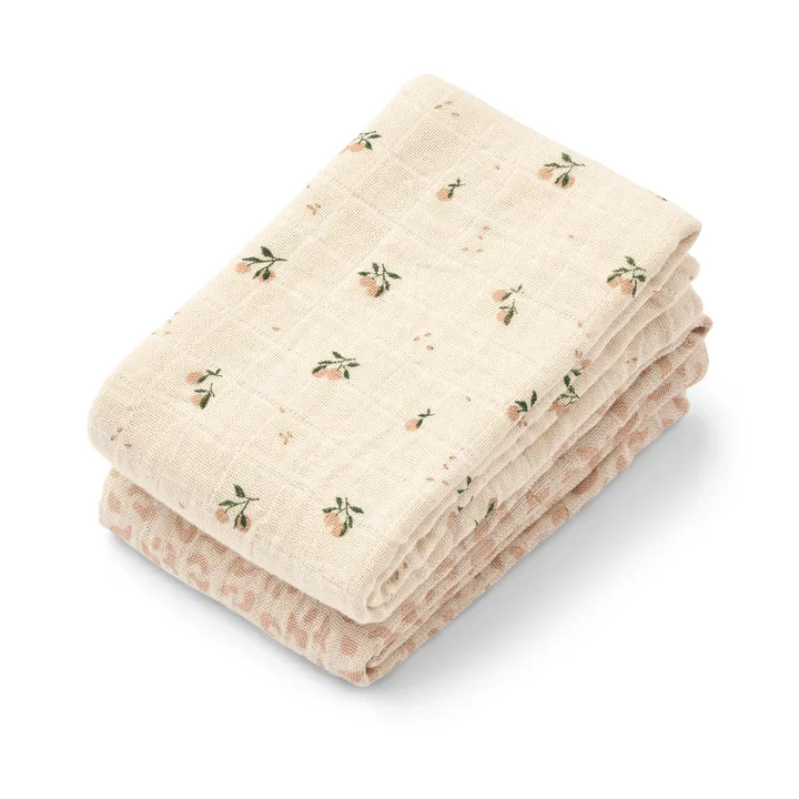 Lewis muslin cobertor 2 unidades 65x65 cm - Mini leo-Mini peach mix - Liewood