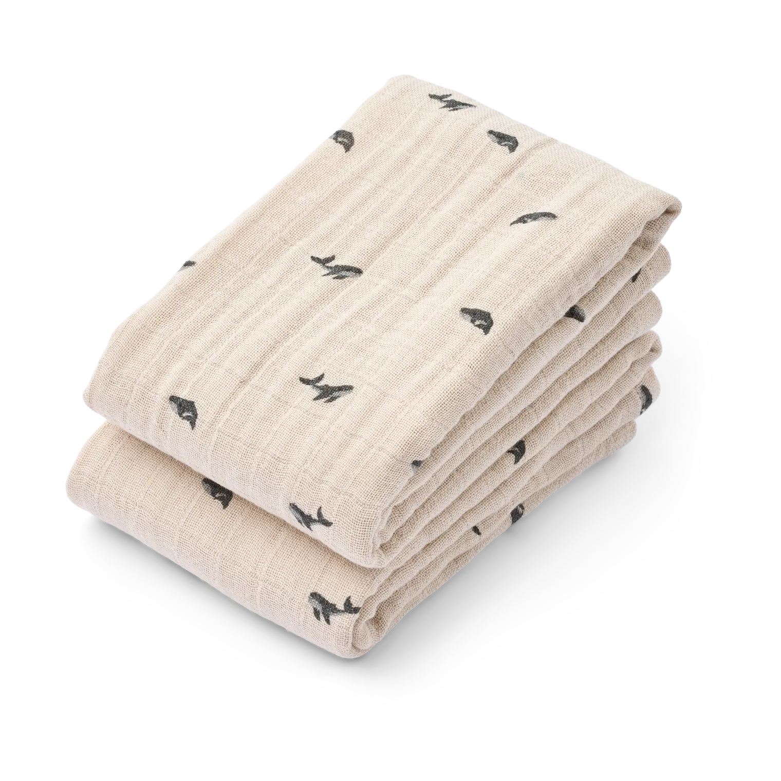 Lewis muslin cobertor 2 unidades 65x65 cm, Mini whale-Sandy Liewood