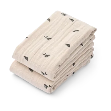Lewis muslin cobertor 2 unidades 65x65 cm - Mini whale-Sandy - Liewood