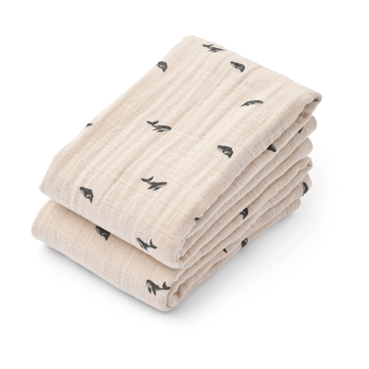 Lewis muslin cobertor 2 unidades 65x65 cm - Mini whale-Sandy - Liewood