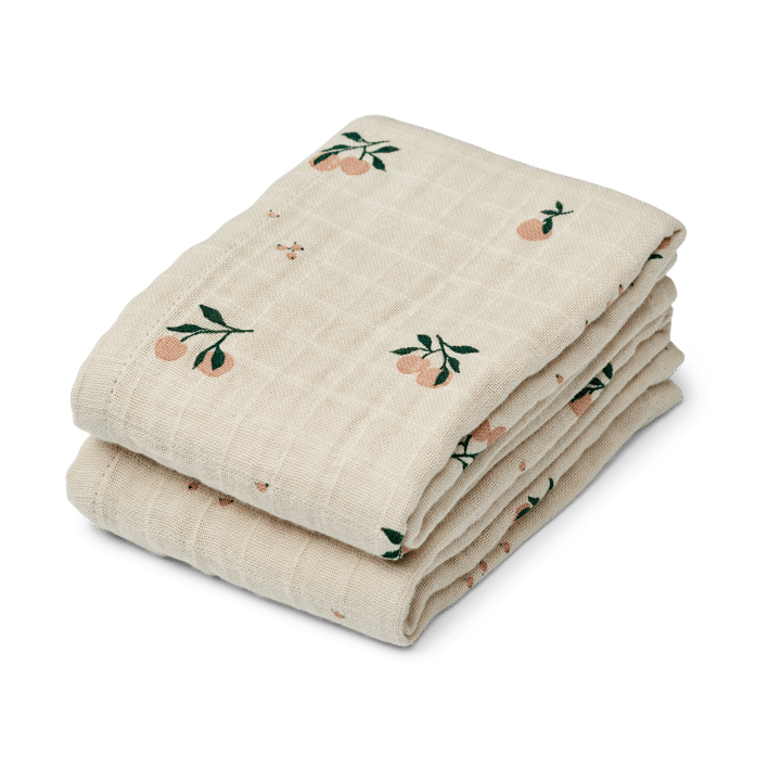 Lewis muslin cobertor 2 unidades 65x65 cm, Pêssego-mistura de conchas do mar Liewood