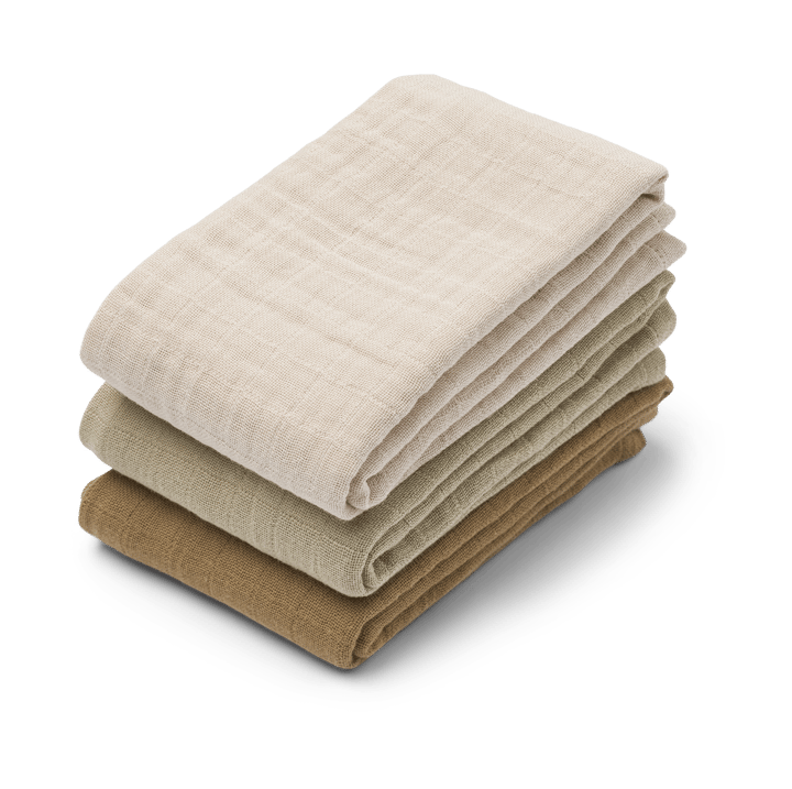 Lewis muslin cobertor 3 peças 65x65 cm - Mistura arenosa - Liewood
